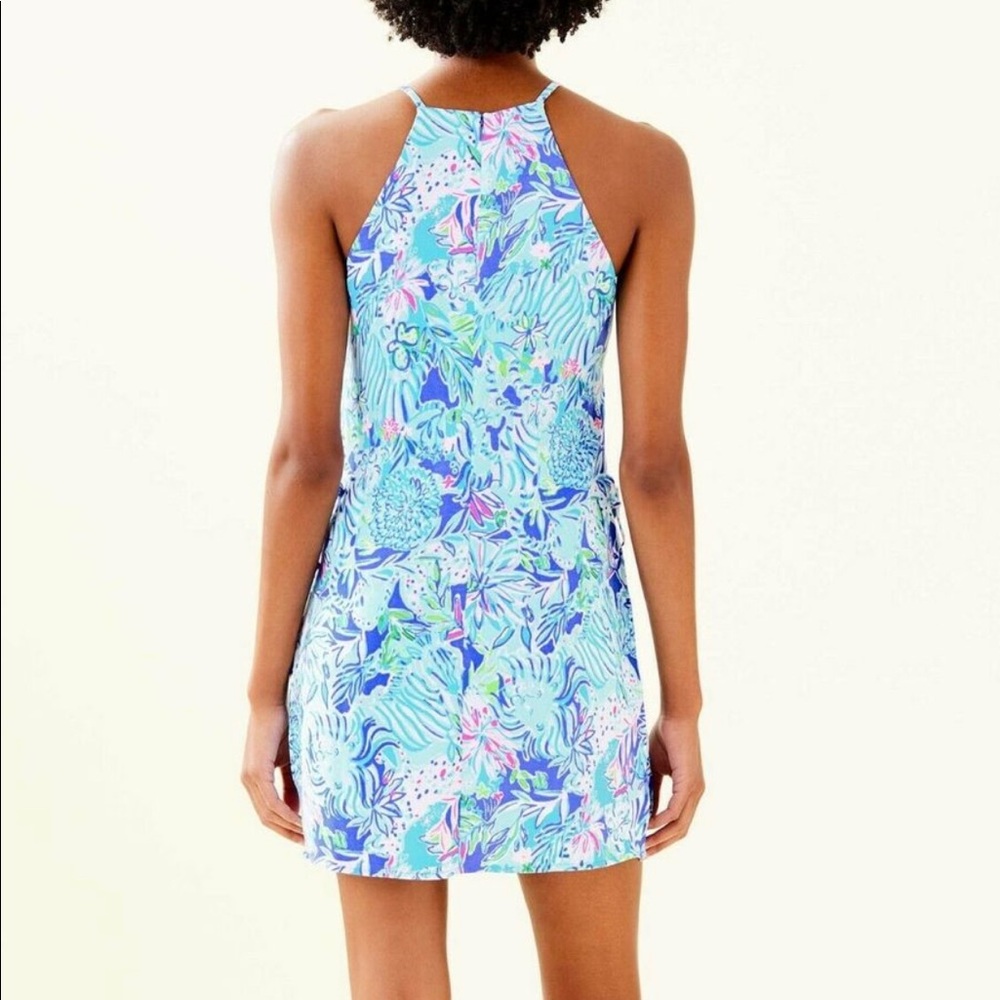 NWT LILLY PULITZER PEARL ROMPER COASTAL BLUE LION - Picture 3 of 12